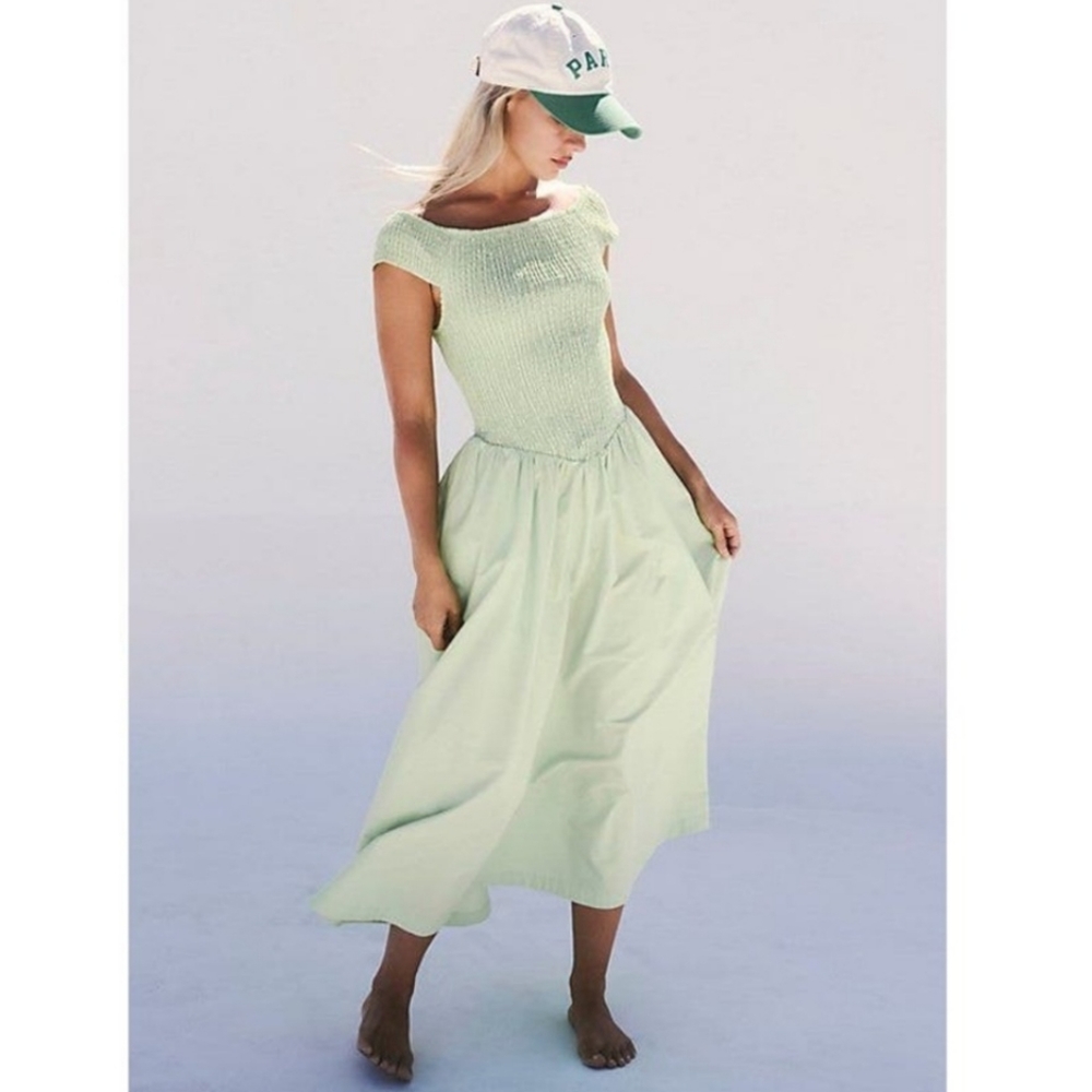 Free People Ceci Midi dress. NWOT. Lime color.